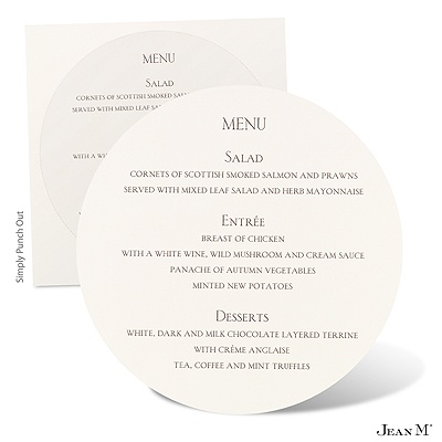 Round Menu Card - Ecru