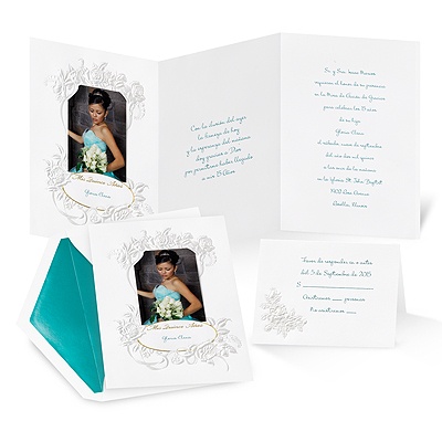 Rose Heart Frame Quinceanera Invitation