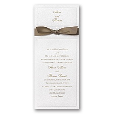 White Shimmer Layered Wedding Invitation