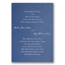 Blue Shimmer Wedding Invitation