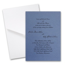 Blue Shimmer Wedding Invitation with Pocket