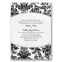 Black Damask Wedding Invitation