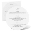 Round Menu Card - White