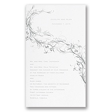 Silver Lovebirds Wedding Invitation