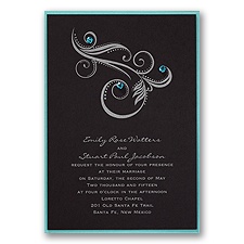 Black Layered Wedding Invitation