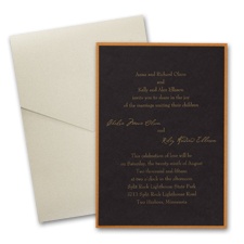 Black Layered Wedding Invitation with Pocket