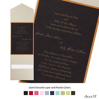 Black Layered Invitation with Pocket