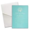 Aqua Shimmer Invitation Card with Pocket