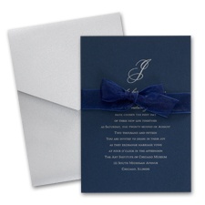 Midnight Wedding Invitation Card with Pocket