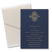 Midnight Wedding Invitation Card with Pocket