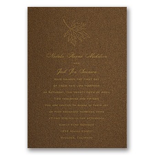 Mocha Shimmer Wedding Invitation Card
