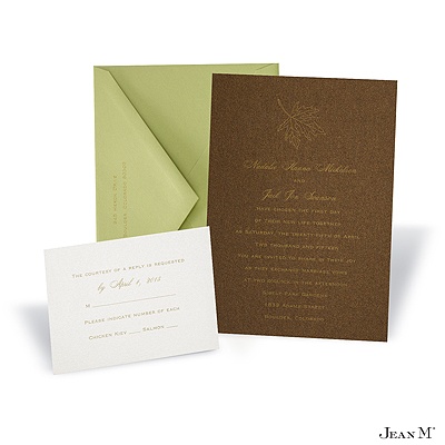Mocha Shimmer Invitation Card
