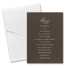 Mocha Shimmer Wedding Invitation Card with Pocket