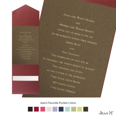 Mocha Shimmer Invitation Card with Pocket