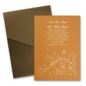 Copper Shimmer Invitation Card with Pocket