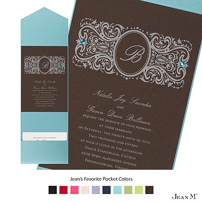 Espresso Invitation Card with Pocket
