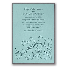 Aqua Layered Wedding Invitation