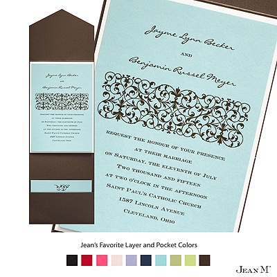 Aqua Layered Invitation with Pocket