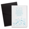 White Shimmer Invitation Card with Pocket