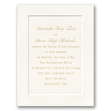 Ecru Classic Folder Wedding Invitation