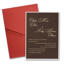 Espresso Layered Wedding Invitation with Pocket