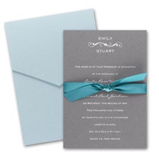 Pewter Pocket Wedding Invitation Card