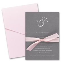 Pewter Pocket Wedding Invitation Card