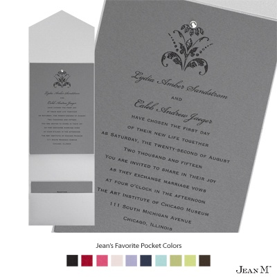 Pewter Invitation Card with Pocket