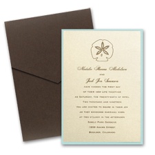 Champagne Shimmer Layered Wedding Invitation with Pocket