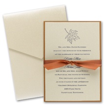 Champagne Shimmer Layered Wedding Invitation with Pocket