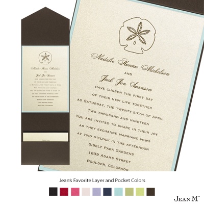 Champagne Shimmer Layered Invitation with Pocket
