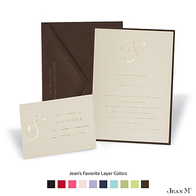 Champagne Shimmer Layered Invitation