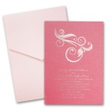 Hot Pink Shimmer Invitation Card with Pocket