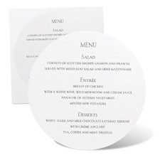 Round Menu Card - White Shimmer