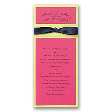 Fuchsia Layered Wedding Invitation - Tea Length