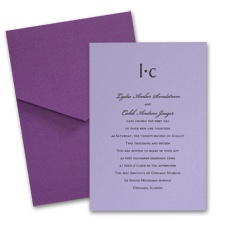 Orchid Wedding Invitation Card with Pocket