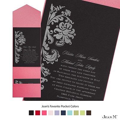 Black Invitation Card with Pocket