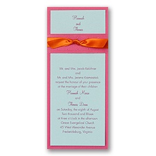Aqua Layered Wedding Invitation