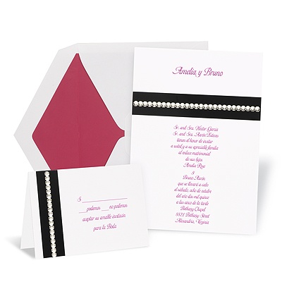 Black and Bling Wedding Invitation
