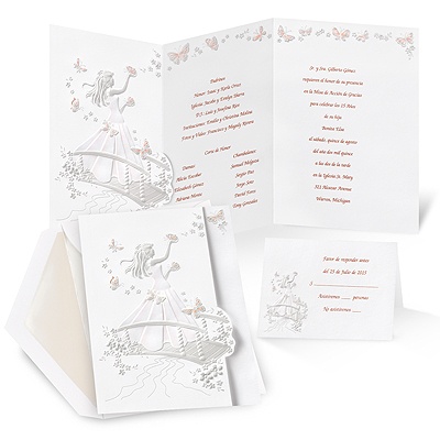 Butterfly Kisses Quinceanera Invitation