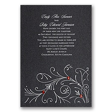 Black Shimmer Wedding Invitation Card