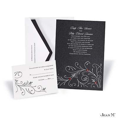 Black Shimmer Invitation Card