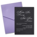 Black Shimmer Invitation Card with Pocket