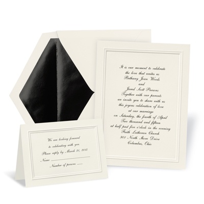 White Double Frame Wedding Invitation