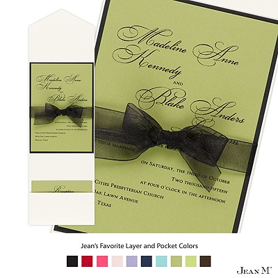Olive Layered Invitation with Pocket