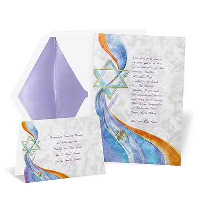 Shimmering Colors Bar and Bat Mitzvah Invitation