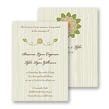 Retro Posy Wedding Invitation