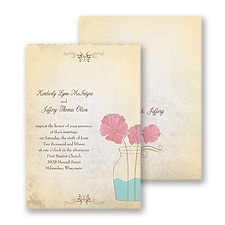 Rustic Vase Wedding Invitation