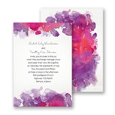 Watercolor Splash Wedding Invitation - Grapevine