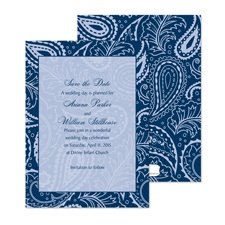 Vintage Paisley Save the Date - Midnight